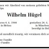 Huegel Wilhelm 1944-2015 Todesanzeige SBZ
